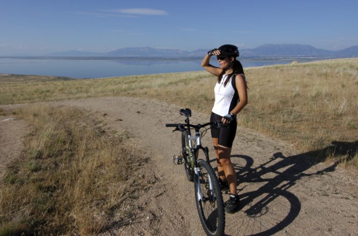 Biking on Antelope Island