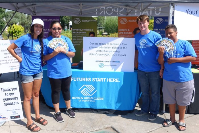 Boys and Girls Club Booth at the Utah Championship in Davis County