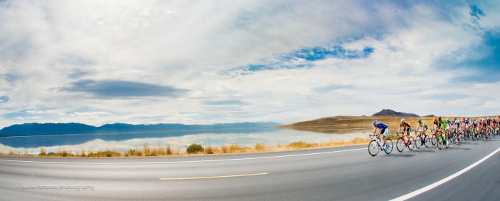 Cyclist wit a Beautiful View in Davis County