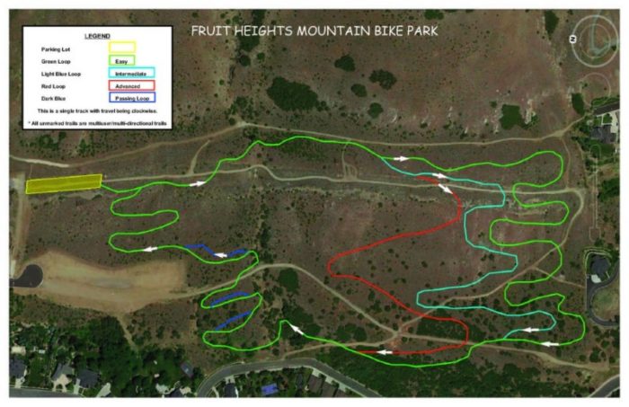 Map of Fruit Heights Mountain Bike Park
