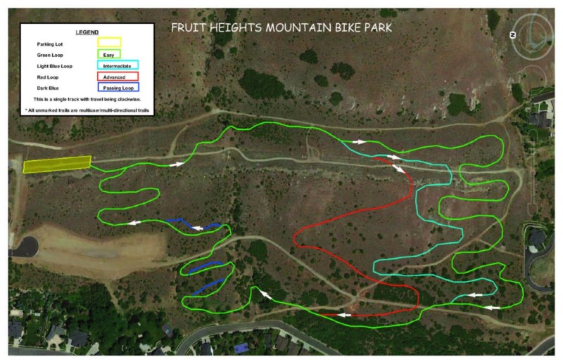 Map of Fruit Heights' mountain bike park