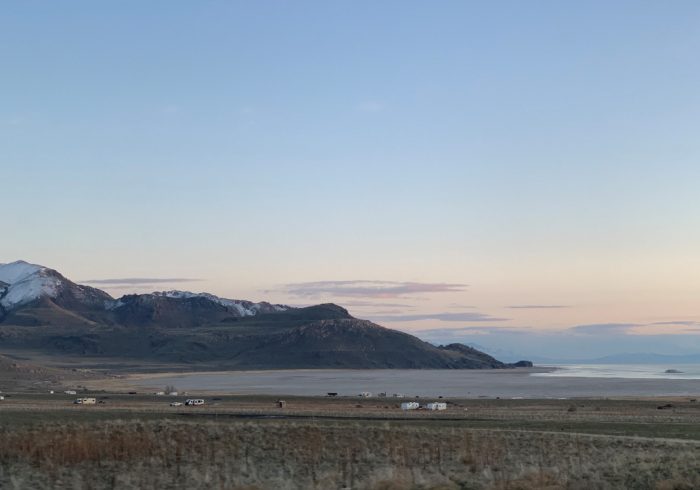 RV camping on Antelope Island in Early Spring