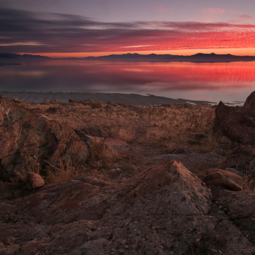 A sunset at Antelope Island