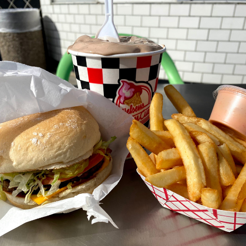 Burger, fries and a concrete at Nielsen's Frozen Custard Bountiful