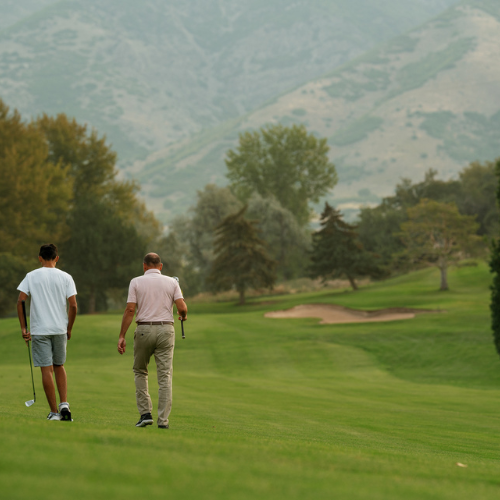 Men golfing in Davis County Utah