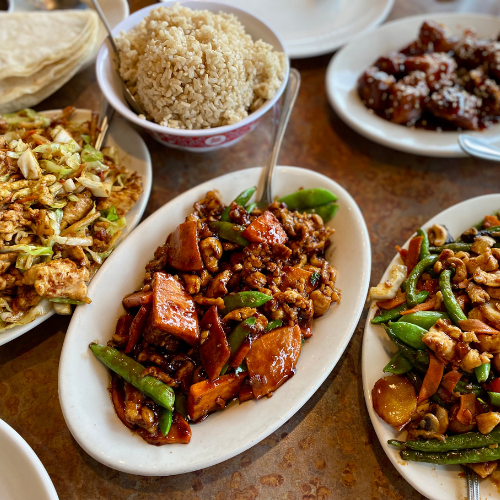A collection of dishes at the Mandarin restaurant in Bountiful Utah