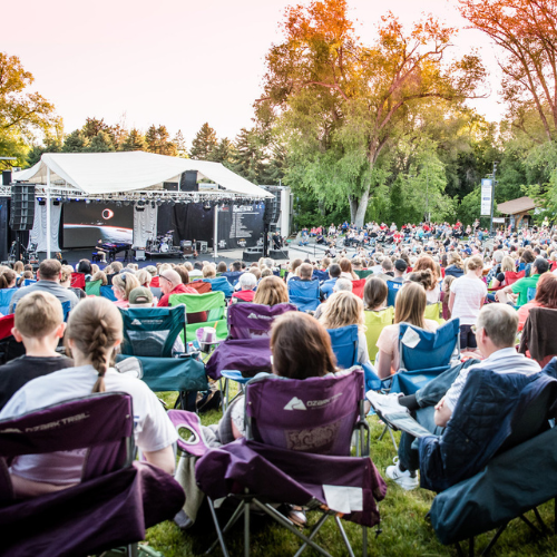 A crowd enjoying a performance at the Kenley Amphitheater