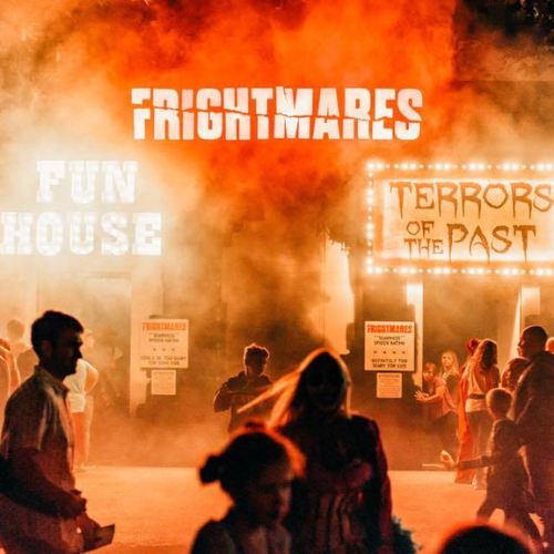 Frightmares haunted house signs at Lagoon Amusement Park