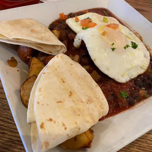 Huevos Rancheros at Rooster's in Layton Utah.